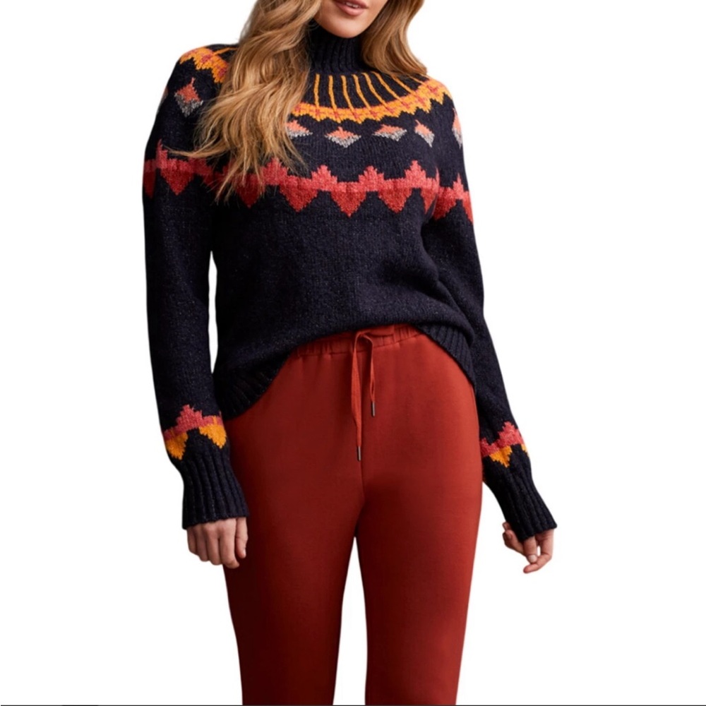 TRIBAL Mockneck Intarsia Night Sky Sweater